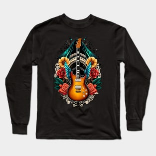 Electric guitar brown with wings 7 Long Sleeve T-Shirt